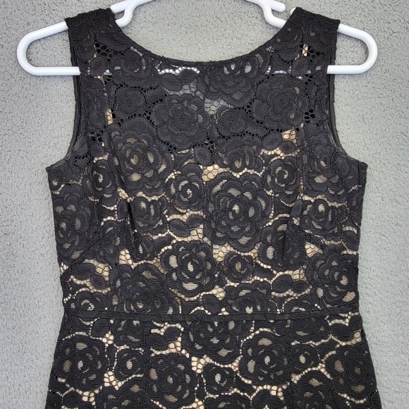 Ellen Tracy Dress Womens 8 Black Lace Sheath Cocktail Party Glam Elegant Formal - Picture 8 of 16